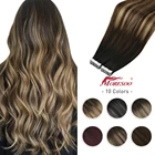 Лента Moresoo для наращивания человеческих волос, 14 дюймов, 10 шт., бразильские неповрежденные волосы для наращивания, прямые натуральные бесшовные ленты