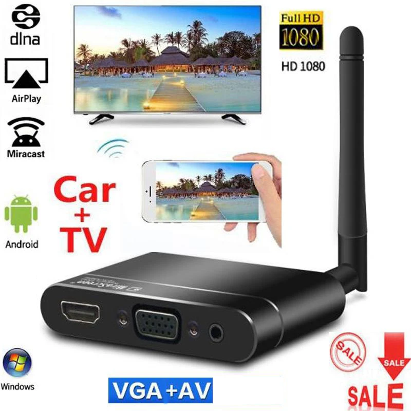 Автомобильный тв стик Mira Miracast Airplay DLNA экран зеркальное отображение Wi Fi Dongles