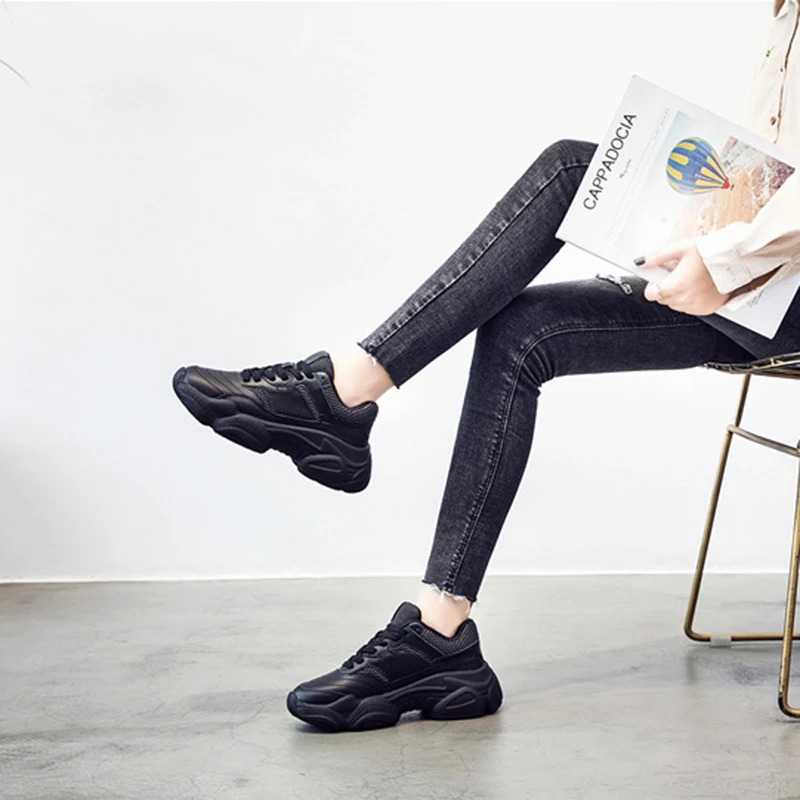 

Chunky Sneakers Women's Shoes Rubber Sole Woman Sneakers with Platform Shoes Women Tennis Woman Fashion Casual Sneaker Fashion