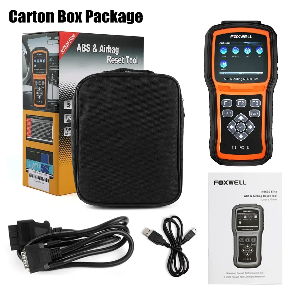 FOXWELL NT630 Elite OBD2 Автомобильный сканер ABS SAS подушка безопасности для сброса данных