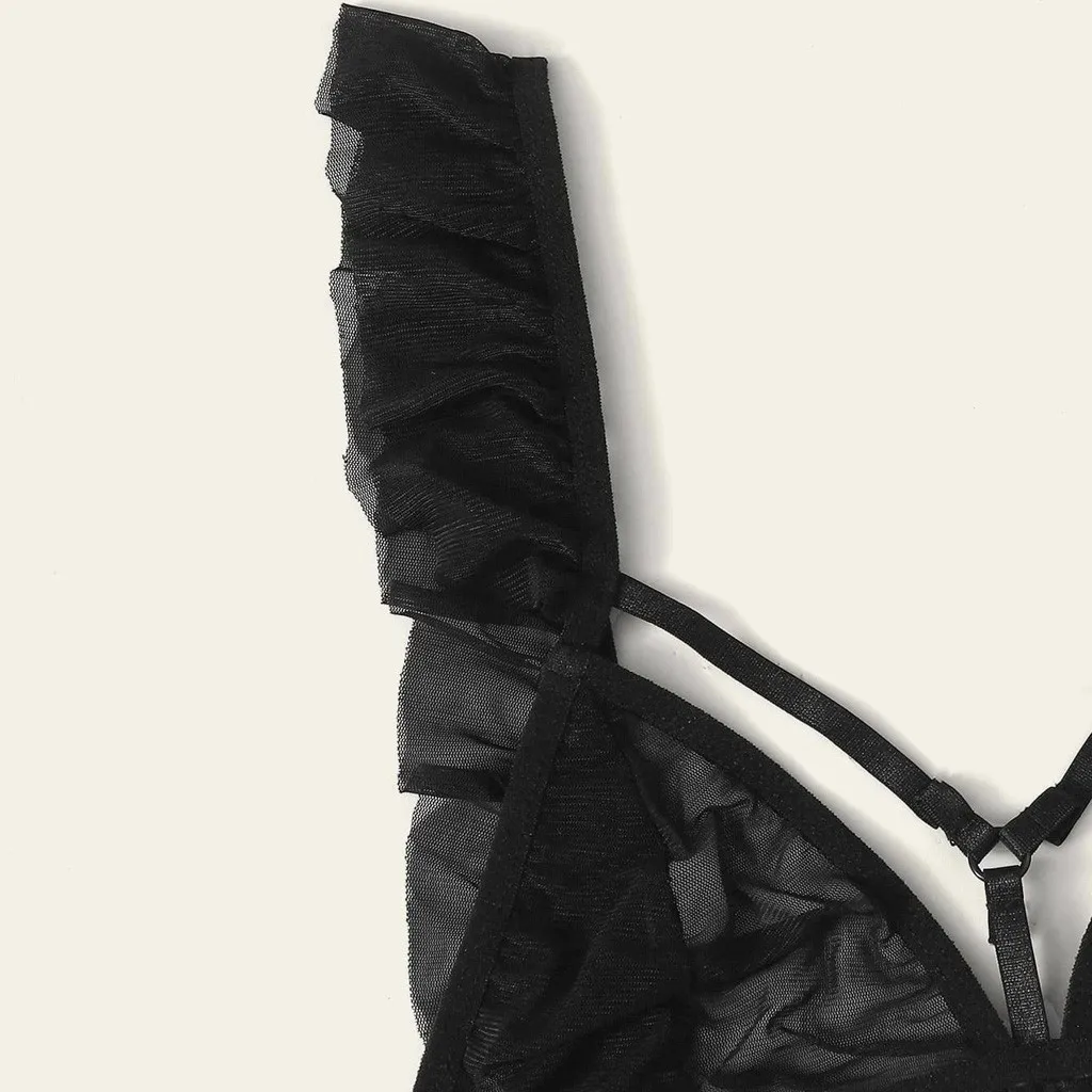 

Sexy Backless Bra And Panty Set Lace solid Seamless Push Up Underwear Briefs Women Wireless Lingerie Sets #3