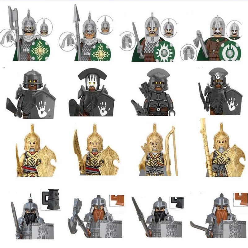 

Мини-повелитель кольца эльфов орка армия карлик Рохан рыцарь Игра престолов строительные блоки детские игрушки подарок