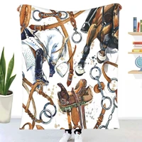 3d galloping horse animal prints warm throw blankets soft sherpa wool tv blanket sofa travel bedding childs sheets for bed