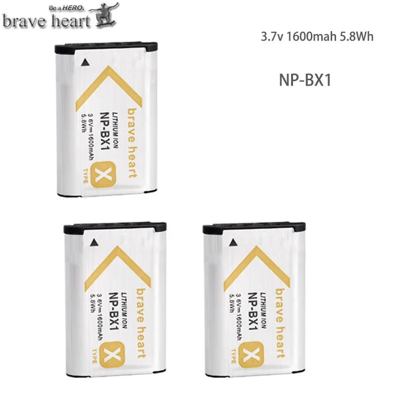 3battery 3x bateria NP BX1 NP-BX1 батареи npbx1+ 3 лота USB зарядное устройство для sony HDR-AS100v AS30 AS15 HX400 WX350 RX1 RX100 RX100iii M3 AS100V - Цвет: 3battery