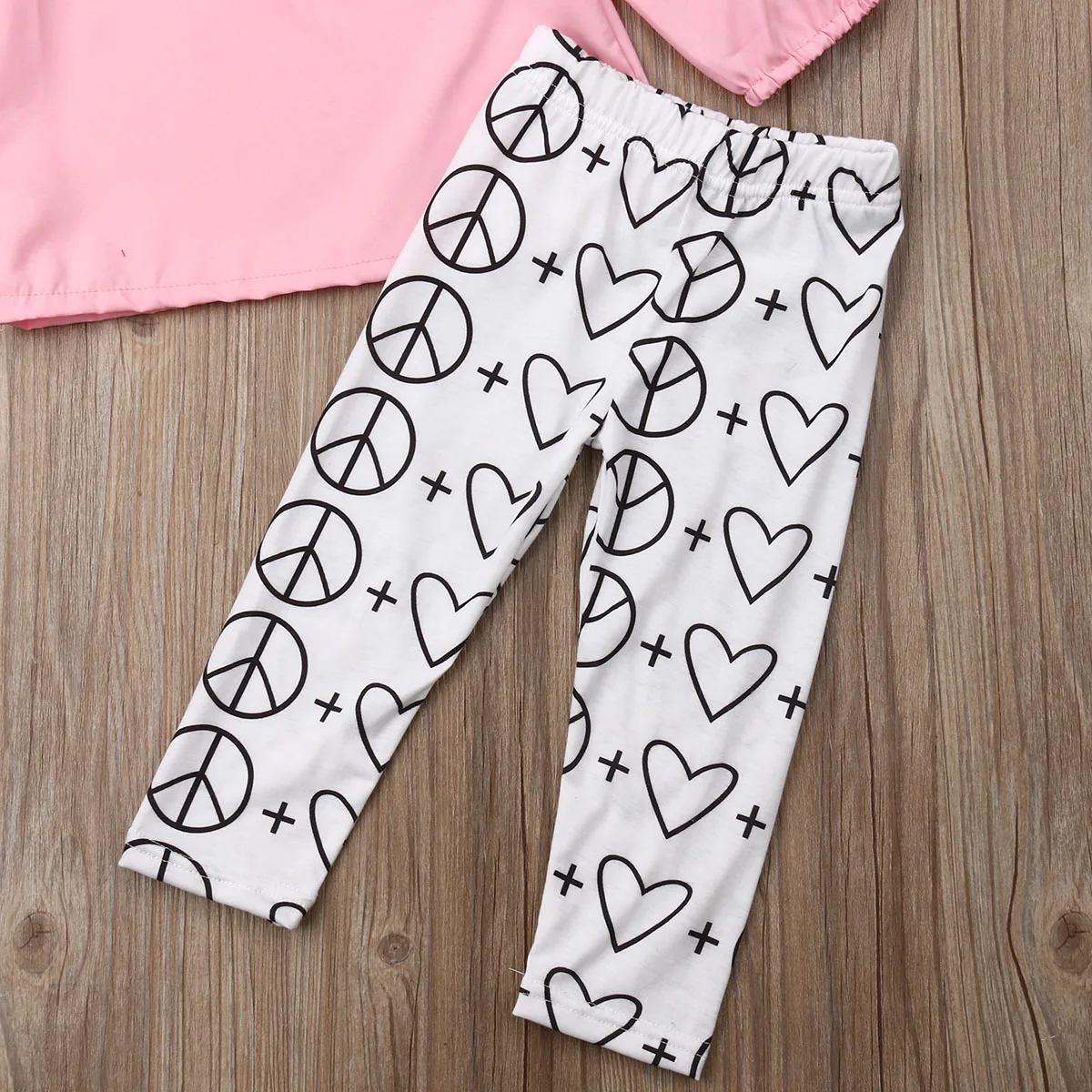 2019 Baby Spring Autumn Clothing Boutique Toddler Kids Girl Pink Long Sleeve Tops Shirts Hearts Pants Legging Outfit 1-6T | Детская