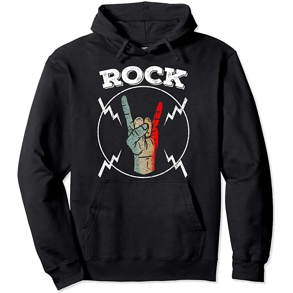 

Cool Vintage Rock N Roll Hand Gift | Funny Musicians Symbol Pullover Hoodie