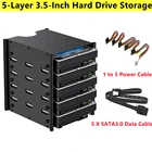 5-портовая Плата расширения PCI-E к SATA 3,0, кабель передачи данных SATA 3,5, 15-контактный разветвитель питания, 5-слойный 2,5-дюймовый накопитель для жесткого диска