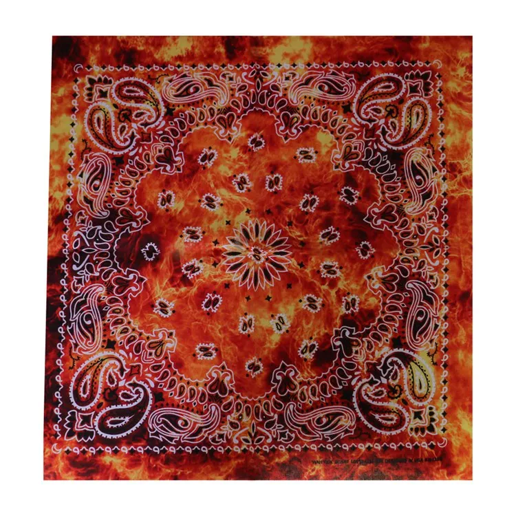 tie dye orange FOXMOTHER, новинка, хип-хоп, хлопок, 55 см* 55 см, черные, красные банданы с принтом пейсли для женщин/мужчин/мальчиков/девочек - Цвет: tie dye orange