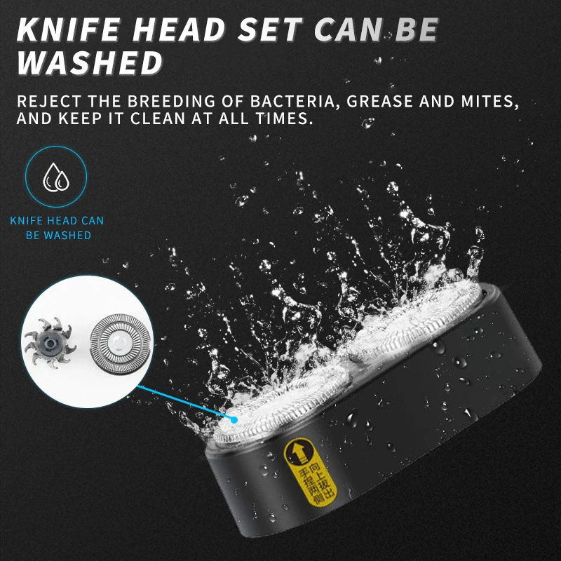 Электробритва Мужская аккумуляторная портативная Водонепроницаемая стальная