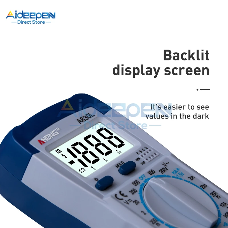 Портативный цифровой мультиметр A830L с ЖК дисплеем переменный ток постоянный Диод