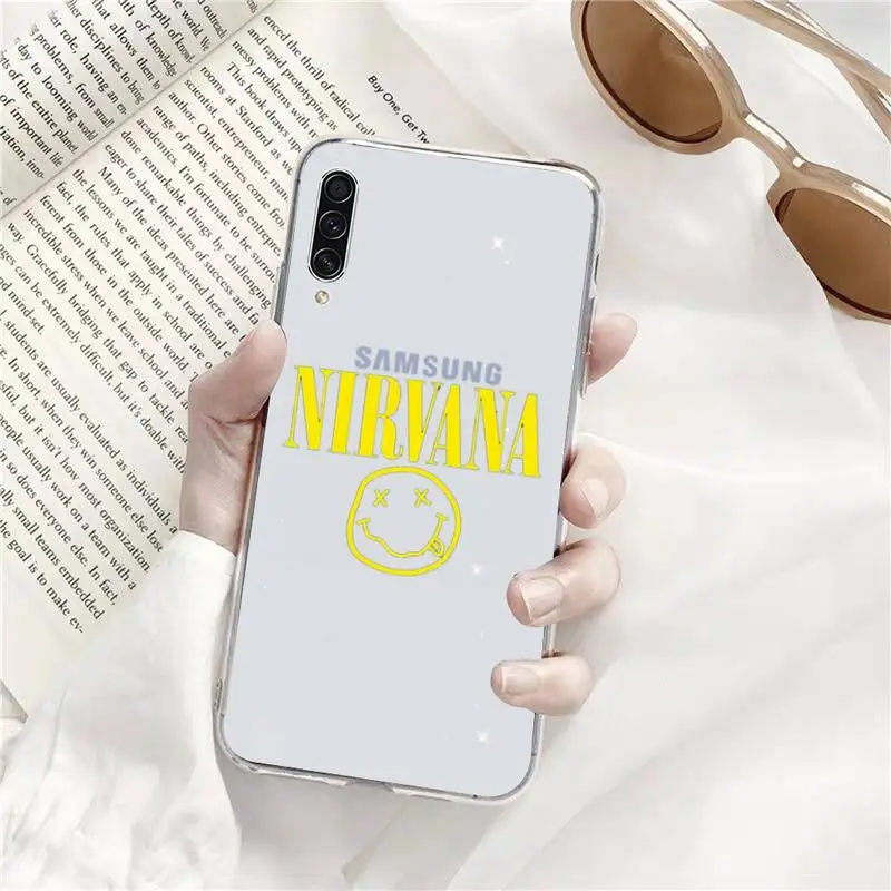 

NIRVANA Rock Roll Band Phone Case Transparent for Samsung s9 s10 s20 Huawei honor P20 P30 P40 xiaomi note mi 8 9 pro lite plus