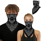 Шарфы унисекс бесшовные с принтом, шейный платок с защитой для ушей, бандана-труба, ветрозащитная мотоциклетная повязка на голову, шейный платок