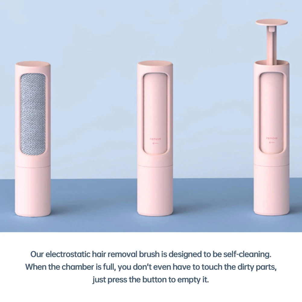 

Portable Pet Hair Remover Brush Reusable Self-Cleaning Cat Dog Fur Hair Remover Lint Roller Brush For Clothes Simple Effective