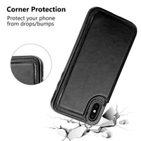luxury business pu leather phone case for iphone xr xs max 6 6s 7 8 plus 5s se 5 multi card holders kickstand wallet cases cover