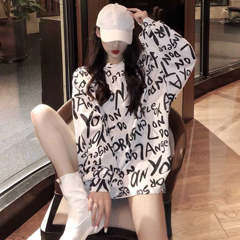 NiceMix футболка для женщин 2020 Осенняя уличная одежда в Корейском стиле детская