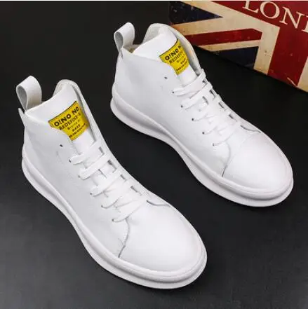 High quality Men's platform loafers gold Casual Flats Shoes designer brand Male Prom students board white shoes