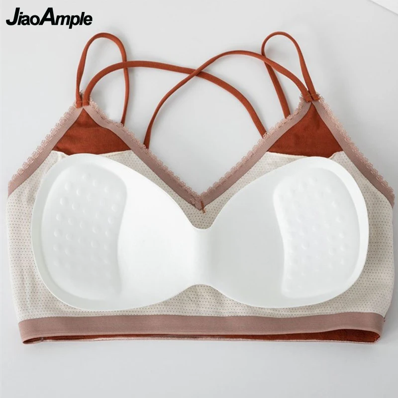 

Women Cotton Beauty Back Underwear Soft Breathable Yoga Vest Girls Push Up Bra Without Underwire Lady Push Up Lingerie Brassiere