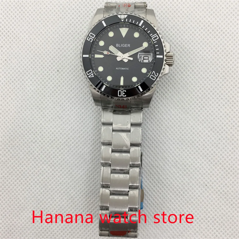 Мужской механический светящийся циферблат из нержавеющей стали 40 мм | Наручные