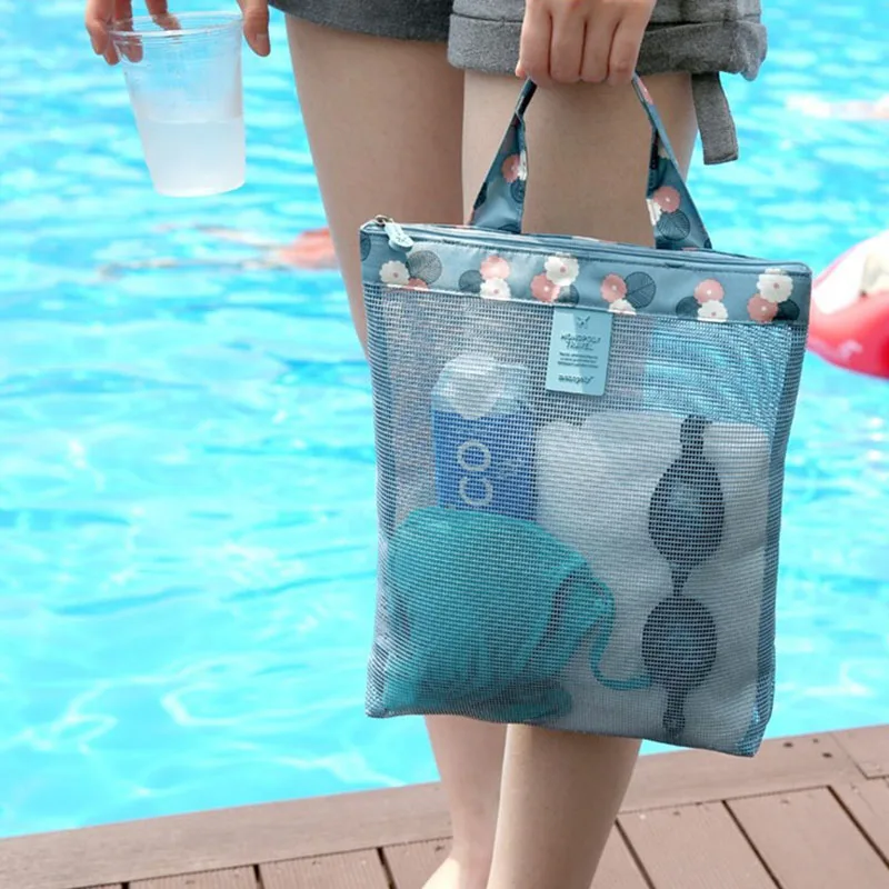 Прозрачная Сетчатая Сумка для хранения большой емкости мешок телефона бассейна