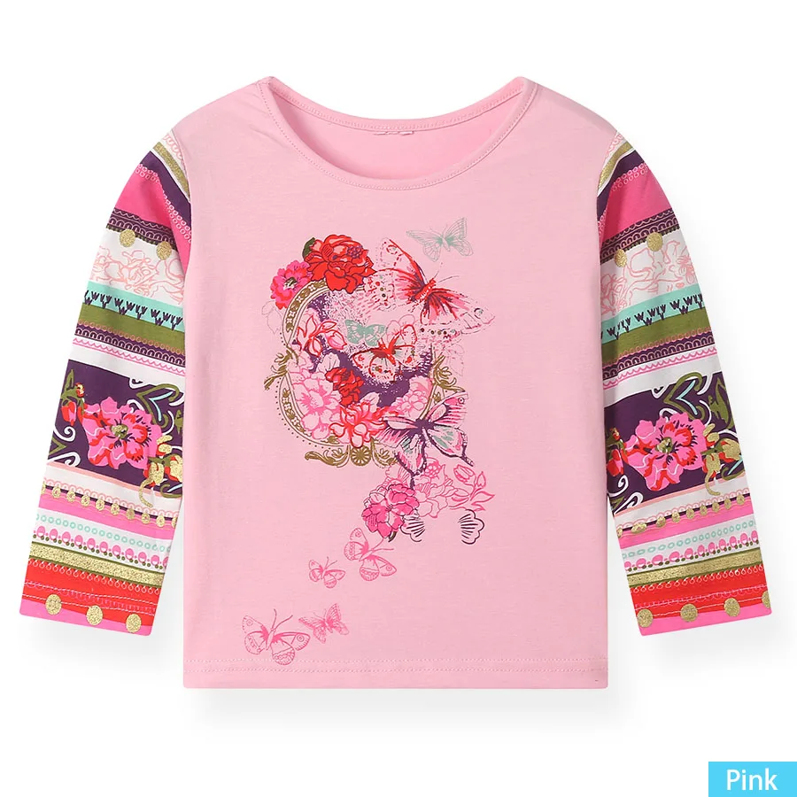 Pink SheeCute/футболки для девочек; футболка с длинными рукавами и принтом для маленьких детей; SCT01316 - Цвет: Pink