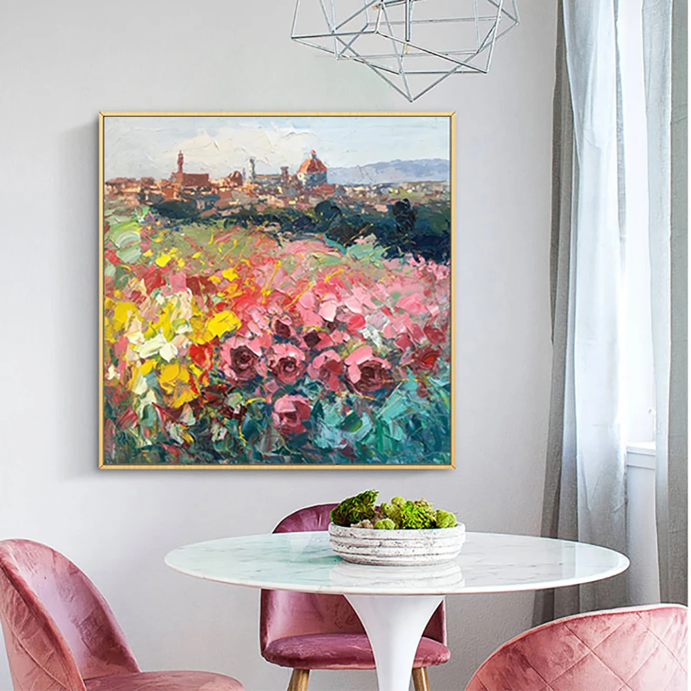 

Abstract Landscapeoil painting on canvas handmade Knife Flower Painting For Living Room Home Salon Wall Art Picture Decora