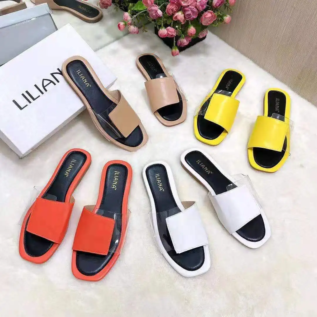 

2021 Women Summer Slippers Fashion Female Patckwork Open Toe Flats Ladies Casual Outdoor Beach Sandals Home Shoes Footwear