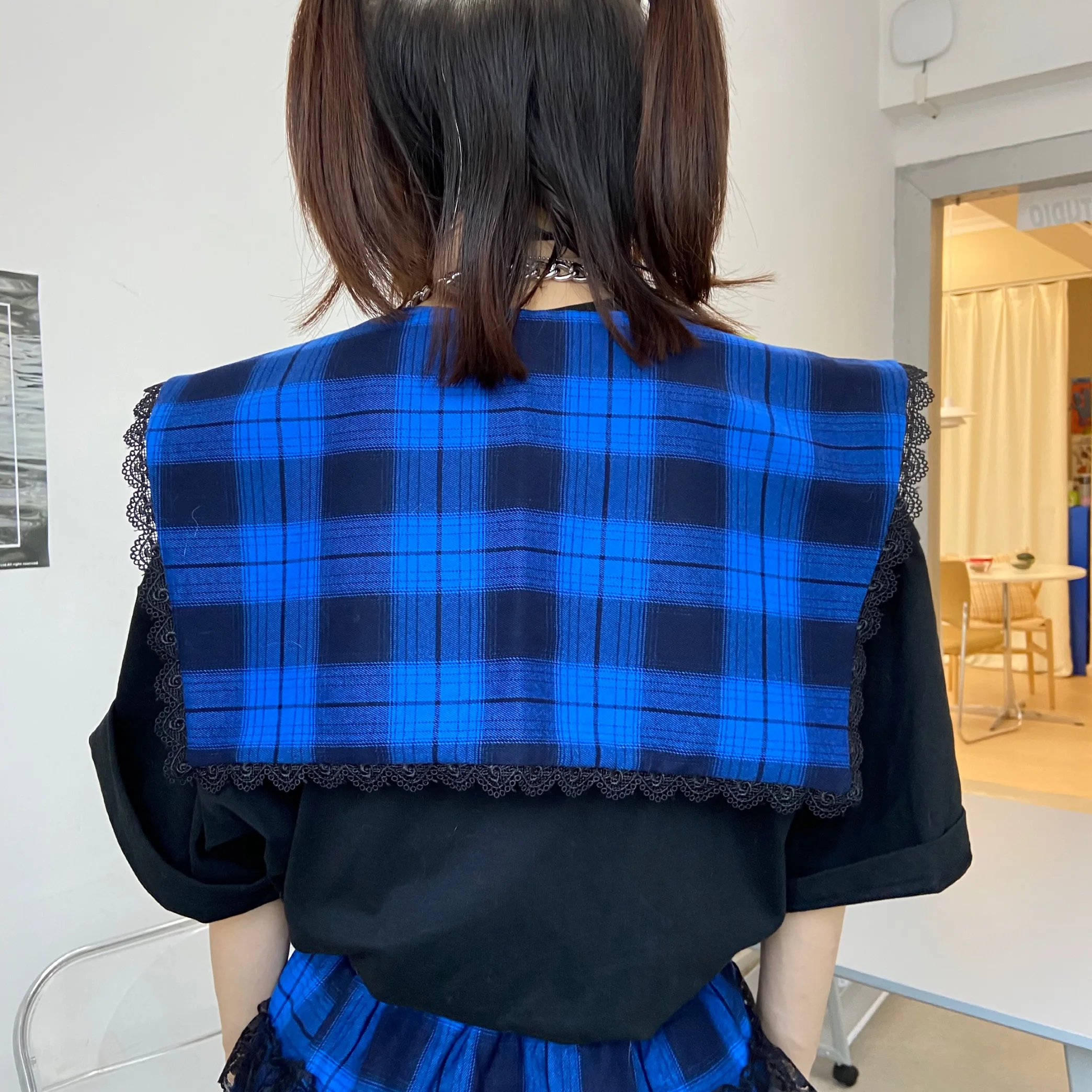 

Gothic Girls Lolita Cake Mini Skirts Streetwear Harajuku Japanese Punk Blue Plaid Pleated Skirt