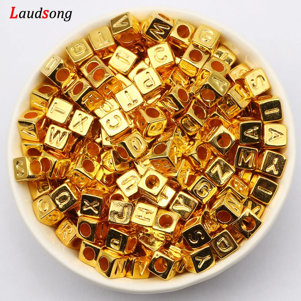 Акриловые бусины с смешанными буквами 6x6 мм квадратные свободные алфавита для