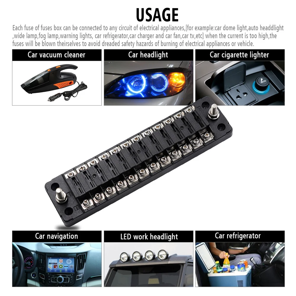 Держатель предохранительной коробки с положительным и отрицательным электродом