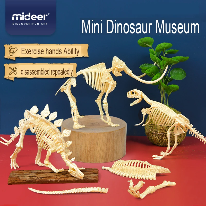 

MiDeer DIY Simulation Mini Jurassic Dinosaur Museum skeleton collectible model assembly Blocks Gifts for kids 3Y+