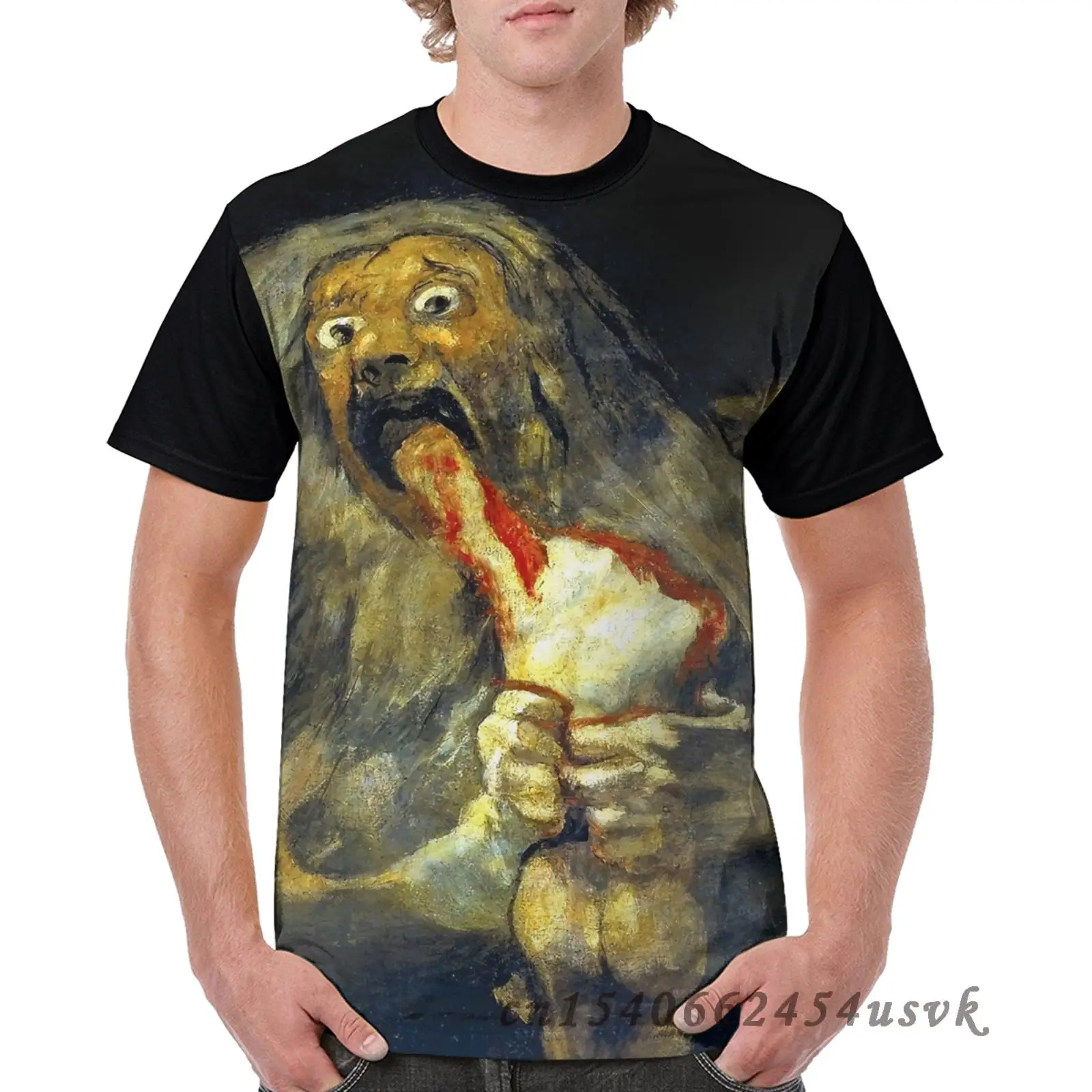 Забавный Графический Мужская футболка с рисунком футболки Goya Сатурн пожирающий