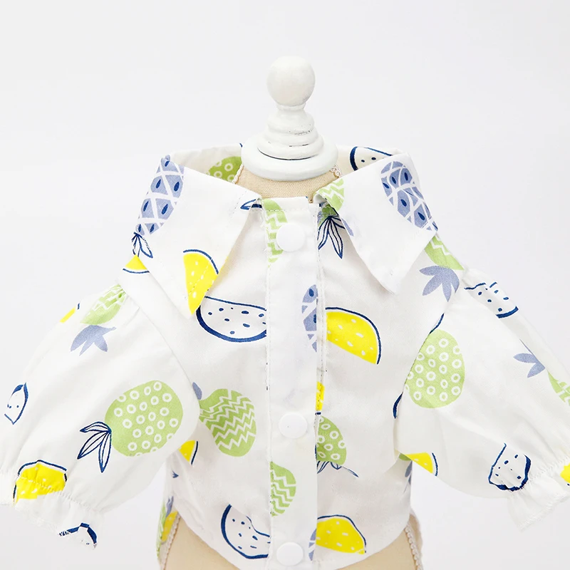 

Summer Dog Short Sleeve T-shirt Soft Pineapple Lapel Dog Clothes Thin Breathable Dog Shirt Fashion Cute Comfortable Pet Clothes