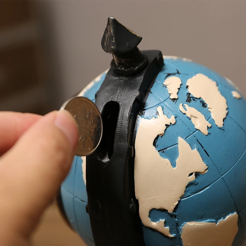 

American Retro Decoration Clock Home Living Room Porch Globe Clock Office Decoration Desktop Decoration