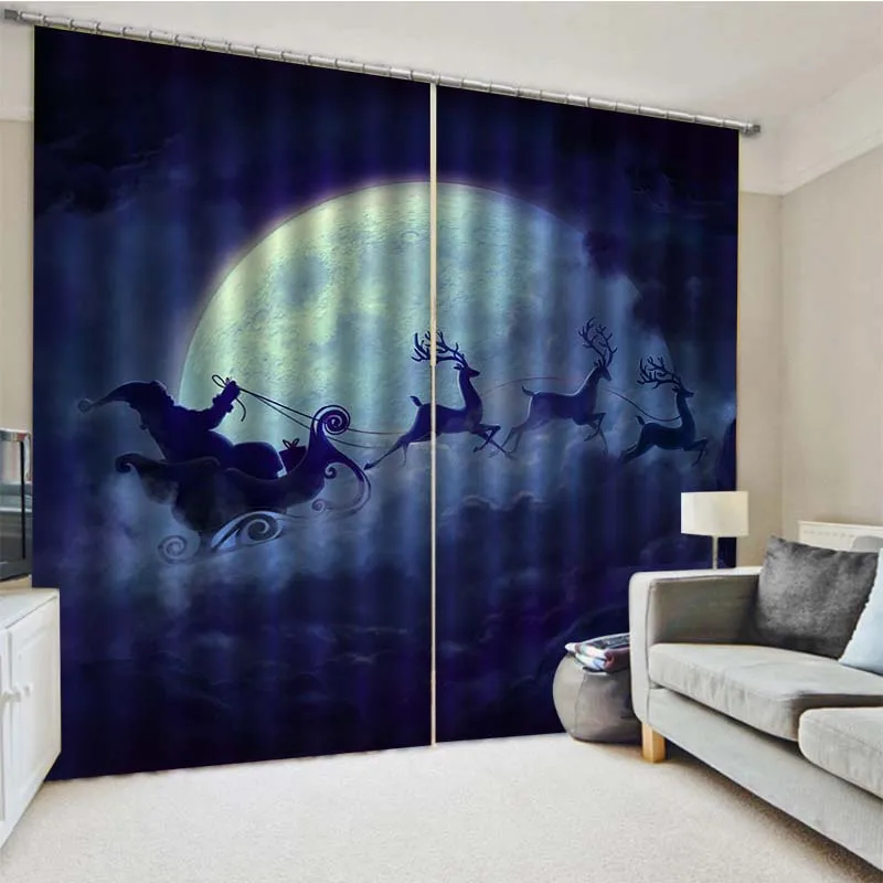 Рождественские украшения для дома затемненные 3D оконные шторы гостиной спальни