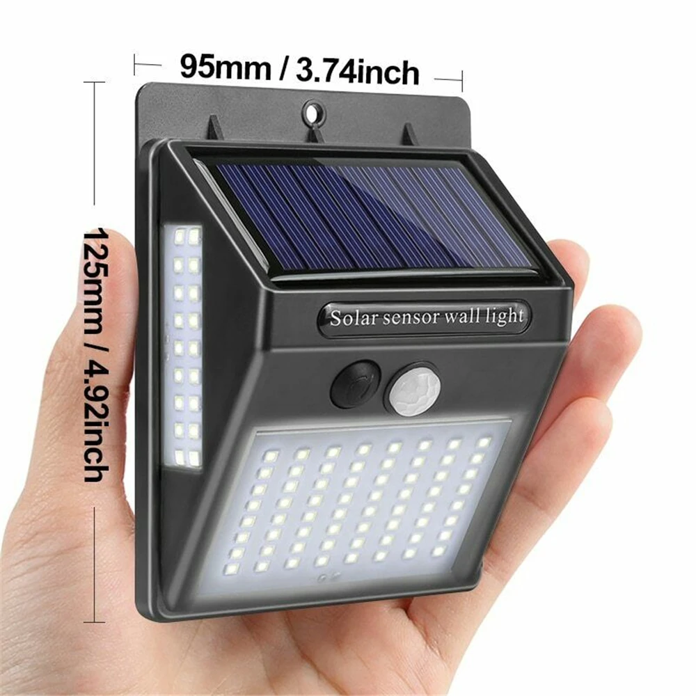 100 LED Solar Light Outdoor Solar Lamp Powered Sunlight Waterproof PIR Motion Sensor Street Light Garden Decoration