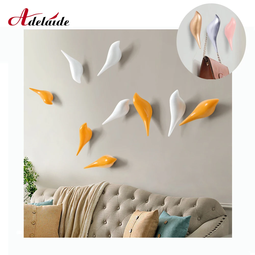 Креативные настенные крючки с птицами из смолы домашний декор стеллаж для