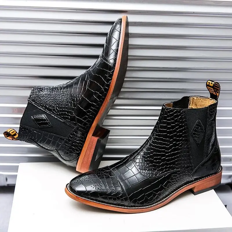 Мужские деловые ботильоны 2020 с круглым носком женская обувь мужская
