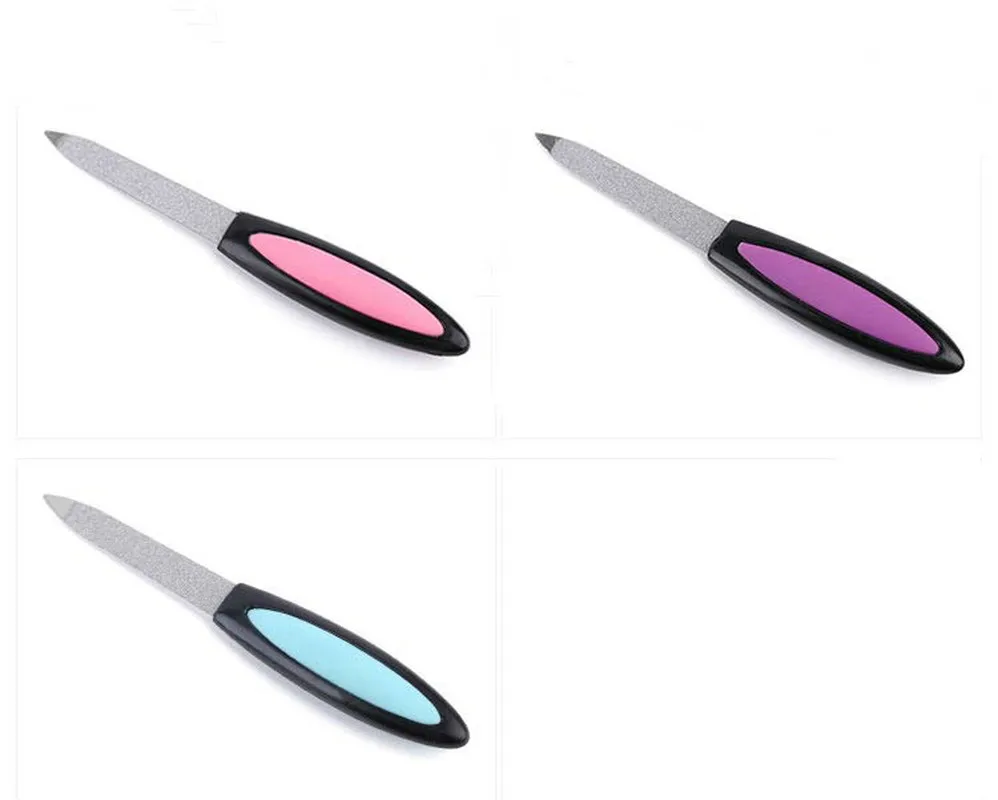 1Pc/bag One-way Plastic Handle Steel Nail File Pedicure Matching Color Convenient Filing Modern Design Cushioning | Красота и