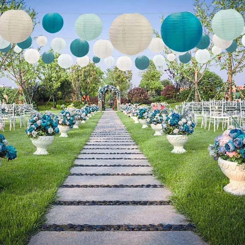 Набор бумажных фонарей Королевского синего цвета многоразовые подвесные