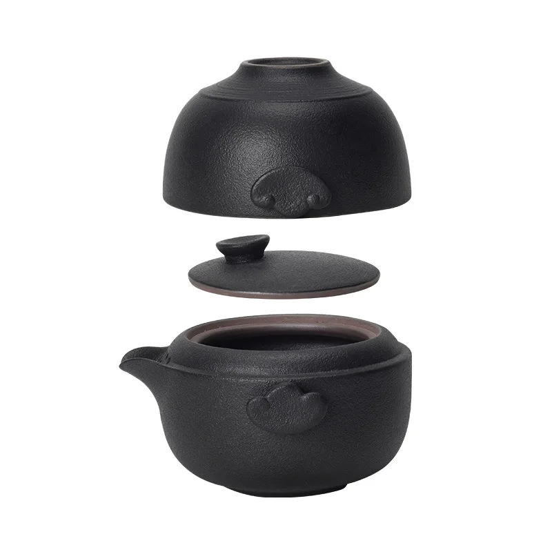 

japanese tea set Black keramische theepot thee kopjes een thee sets kung fu reizen teapot set gaiwan drinkware