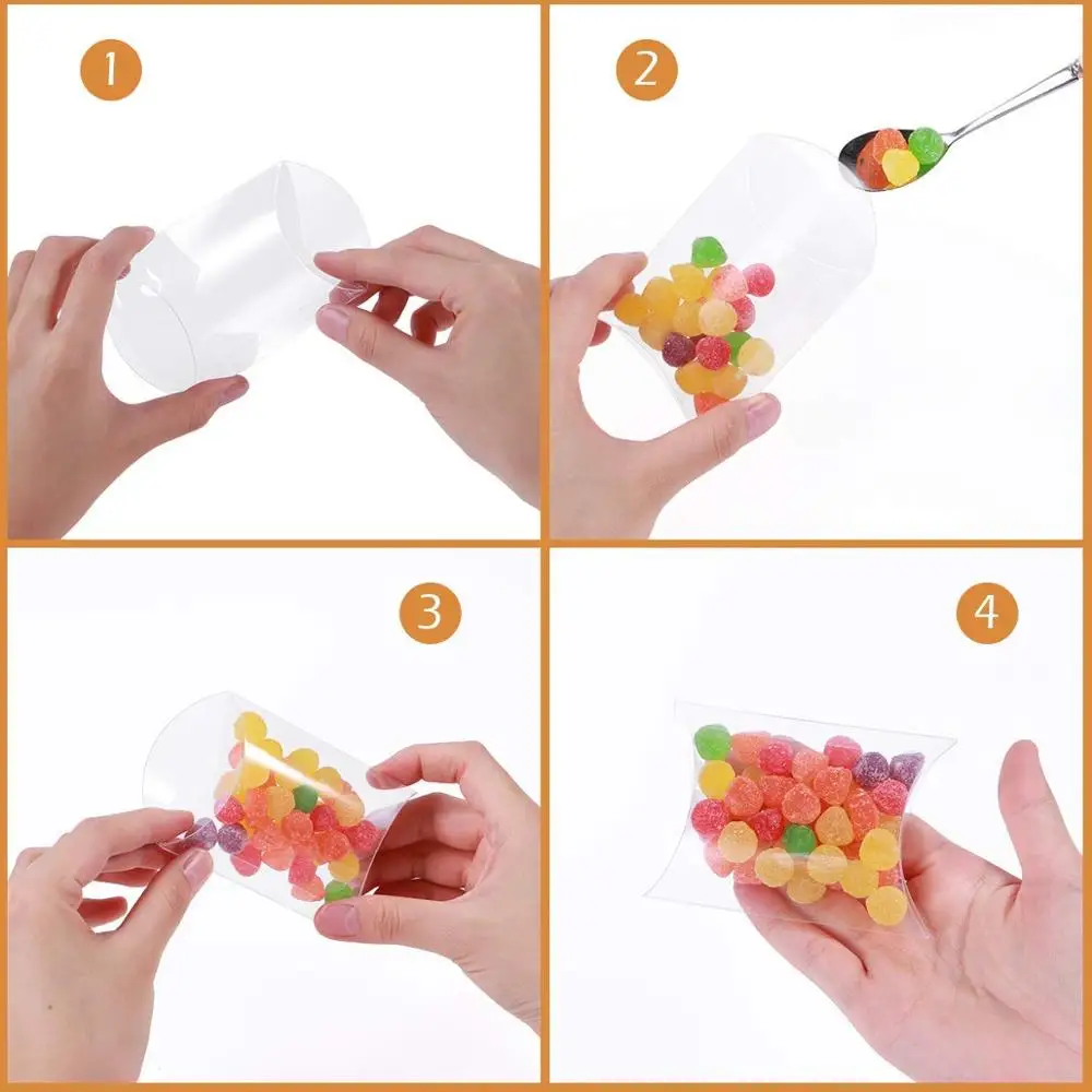 10 шт. пластиковая подушка для печенья коробка конфет прозрачная подарочная