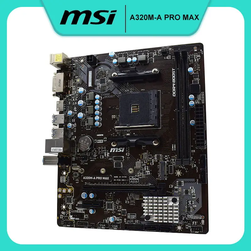 

AM4 Motherboard MSI A320M-A PRO MAX Motherboard Socket AM4 DDR4 AMD A320 32GB PCI-E 3.0 USB3.1 Micro ATX For Ryzen 5 2600 Cpus