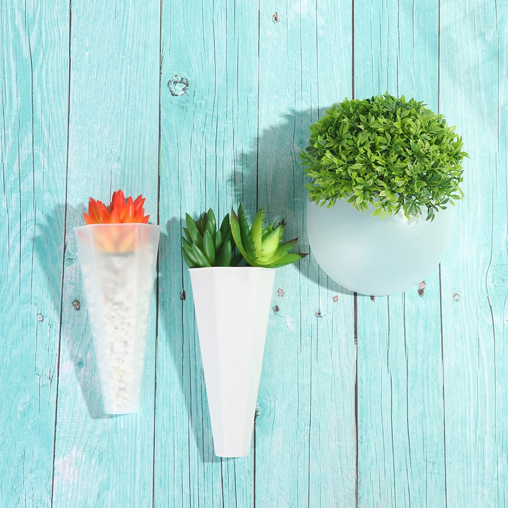 3D акриловый настенный шар/коническая форма прозрачная подвесная стеклянная ваза