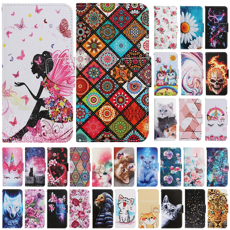 for huawei p30 lite phone case cute animal leather flip stand case on sfor huawei p 30 lite p30 pro p30lite wallet cover coque free global shipping