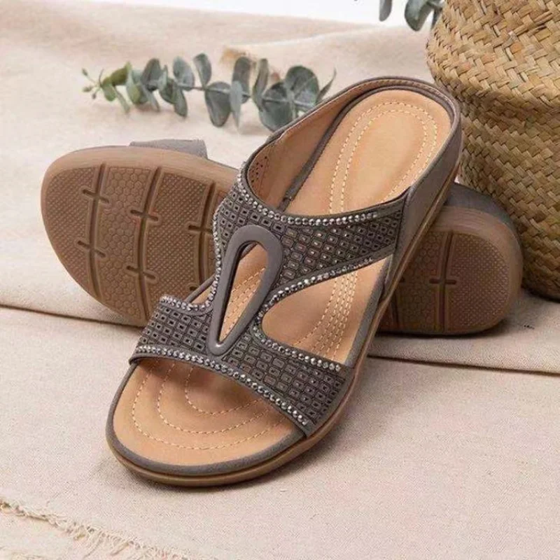 

2021 New women's sandals women's shoes One-line casual sandals