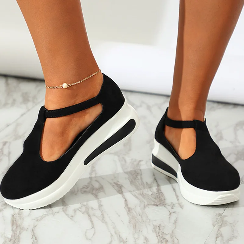 

Flat Shoes 2021 New Round Toe Ladies Platform Sandals Casual Shoes Cute Female Vulcanized Shoes Outdoor Shoes Wear-resistant
