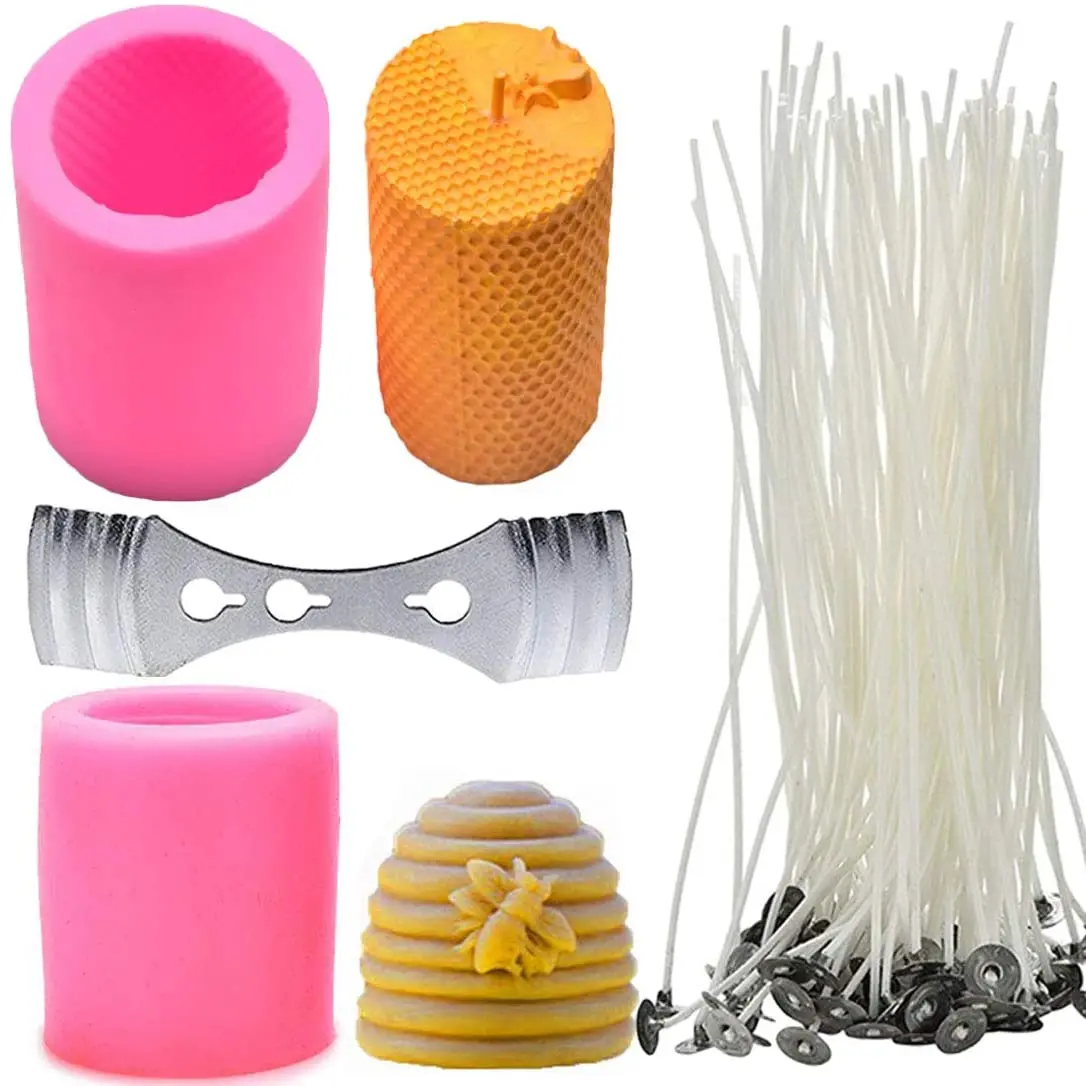 Moldes de silicona para fabricación de velas, 3d panal de abeja, forma de colmena, cera de abeja casera, diseño Diy, crayón de jabón, suministros de moldes para colmenas