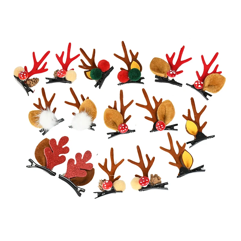 

Christmas Hair Clips For Girls Cute Deer Ear Hair Accessories Festival Navidad New Year Party Decorations Barrettes Headwear