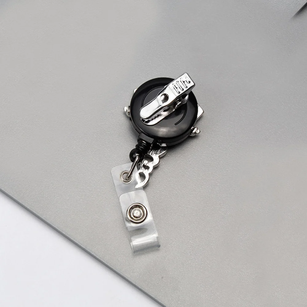 

Clips ID Sleeve Telescopic Buckle Retractable ID Badge Reel Clips Easy Buckle Clip (Red)