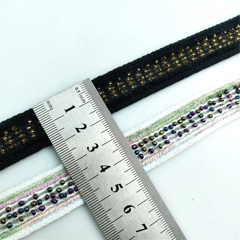 Colorful Polyester Imitation Gold Beaded Lace Ribbon Braided Trim Garment Supply Home textile Clothes Embellishment 2cm Wide | Дом и сад